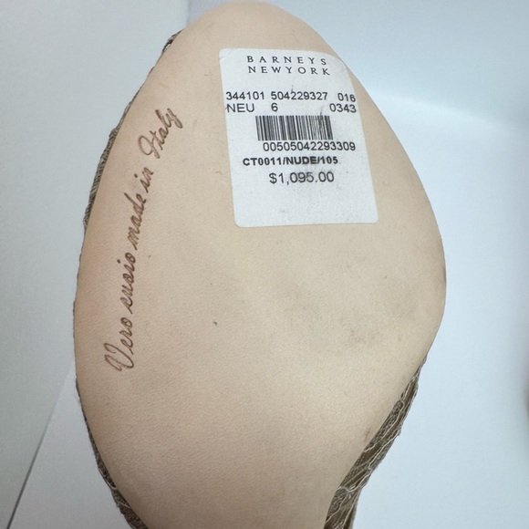 New Dolce & Gabbana "Taomina" Champagne Corded Lace Ankle Boots Size 36 - Picture 10 of 13